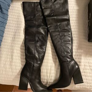 NWT Zara over the knee leather boots